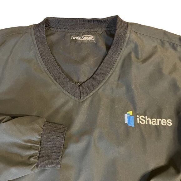 Black Golf Pullover Windbreaker Coverup jacket from Pacific Fleece Size Large. - Picture 1 of 10